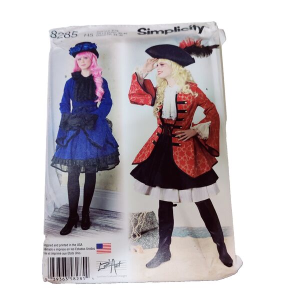 Simplicity 8285 Victorian Dress Pirate Costume Pattern Size 6-14 Uncut - Picture 1 of 4